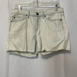Roxy Distressed Jean Shorts Cream Women’s Medium